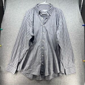 Peter Millar Gray and White Plaid Shirt